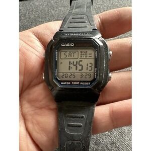 Working Casio Illuminator Alarm Chronograph Unisex‎ Quartz Watch Black